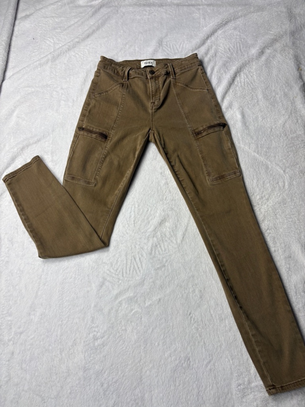 Pistola LA Skinny Jeans Women’s Size 25 Brown Tan Stretch Zip Detail Denim Pants